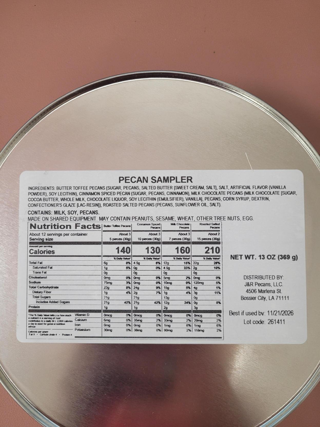 Assorted Flavored Pecan Tin